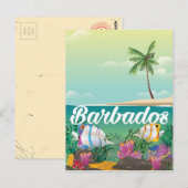 Barbados onderwaterreisposter briefkaart (Voorkant / Achterkant)