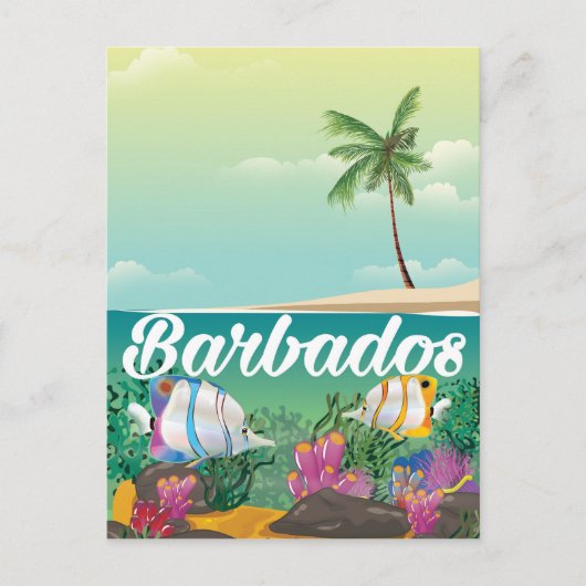Barbados onderwaterreisposter briefkaart (Voorkant)