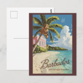 Barbados Painterly Travel Art Vintage Briefkaart (Voorkant / Achterkant)