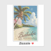 Barbados Painterly Travel Art Vintage Sticker (Vel)