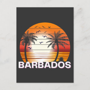 Barbados Palm Trees Summer Beach Briefkaart