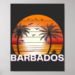  Barbados Palm Trees Summer Beach Poster