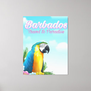 Barbados Papegaai reisposter Canvas Afdruk