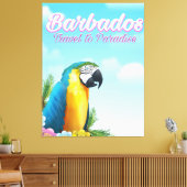 Barbados Papegaai reisposter Canvas Afdruk (Insitu (Woonkamer))