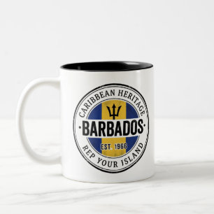 Barbados Paspoortstempel   Caribische Erfgoed Tweekleurige Koffiemok