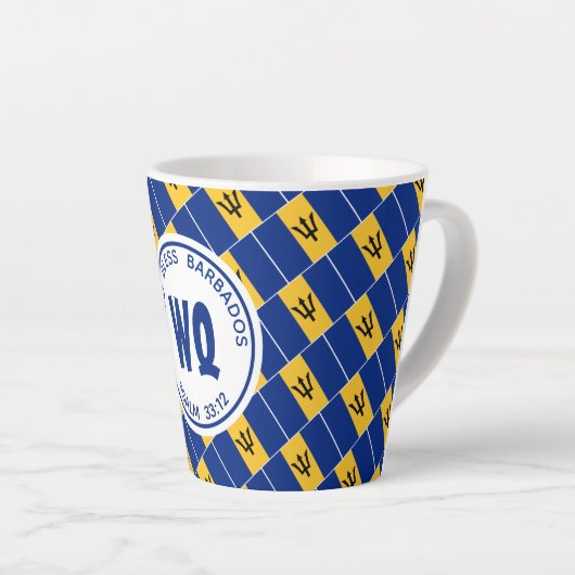 BARBADOS Patriotic  Bajan Latte Mok (Rechterhoek)