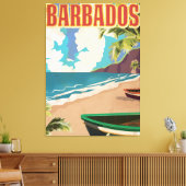 Barbados reisposter canvas afdruk (Insitu (Woonkamer))