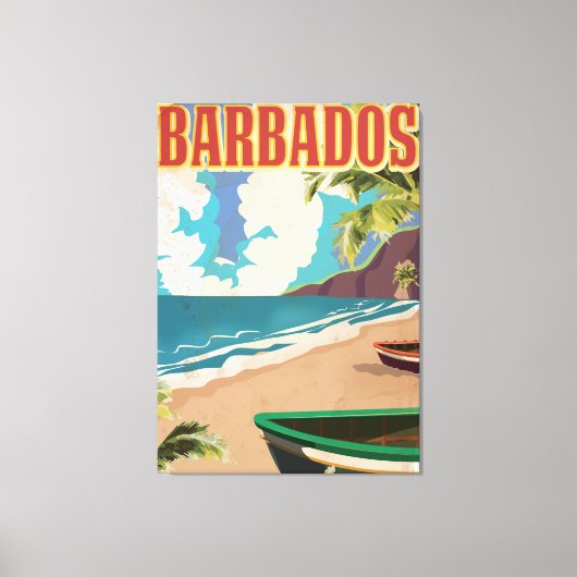 Barbados reisposter canvas afdruk (Voorkant)