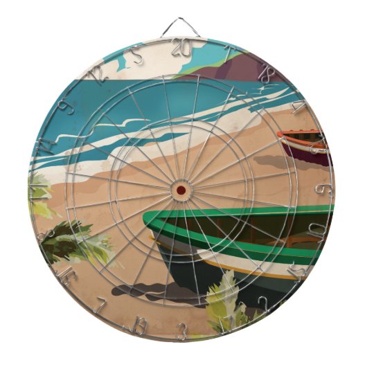 Barbados-reisposter Dartbord (Voorkant)