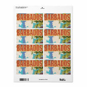 Barbados reisposter etiket (Full Sheet)
