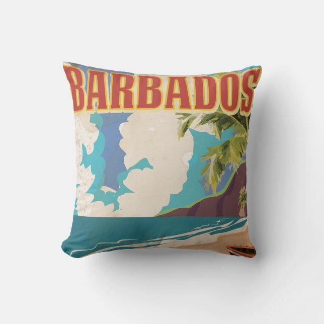 Barbados-reisposter Kussen (Voorkant)