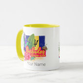 Barbados Retro Caraïben eiland Souvenir Mok (Voorkant links)