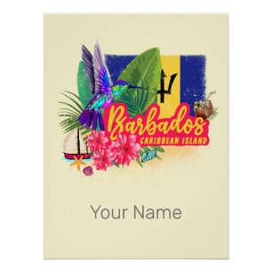 Barbados Retro Caraïben eiland Souvenir Perfect Poster