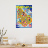 Barbados Retro Vintage Travel Poster (Keuken)