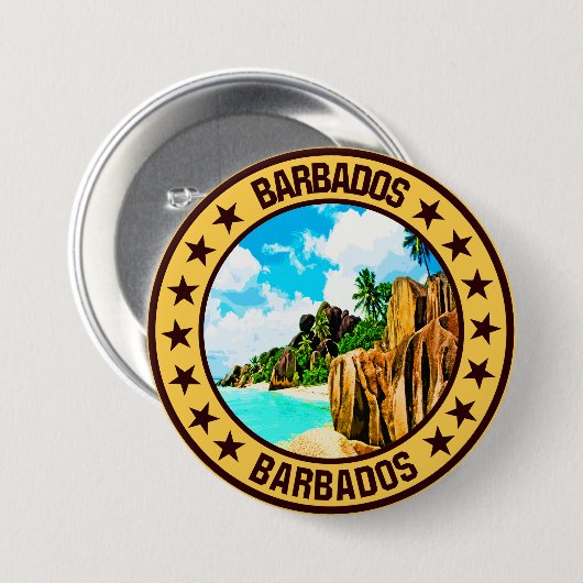 Barbados Ronde Button 7,6 Cm (Voorkant /achterkant)