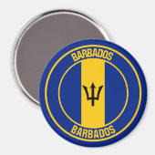 Barbados Round Emblem Magneet (Voorkant / Achterkant)