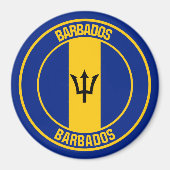 Barbados Round Emblem Magneet (Voorkant)