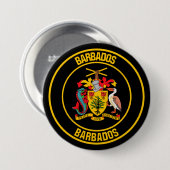 Barbados Round Emblem Ronde Button 7,6 Cm (Voorkant /achterkant)