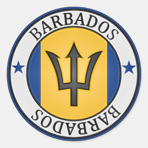 Barbados Round Emblem Ronde Sticker