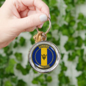 Barbados Round Emblem Sleutelhanger (Hand)