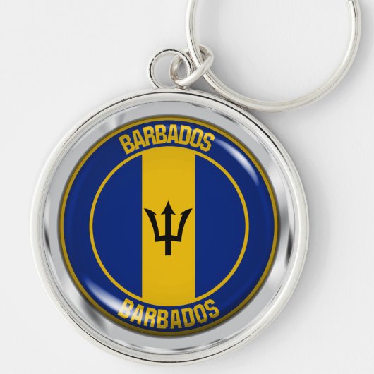 Barbados Round Emblem Sleutelhanger (Voorkant)