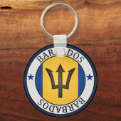 Barbados Round Emblem Sleutelhanger (Voorkant)