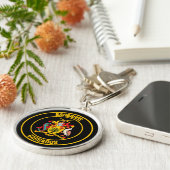 Barbados Round Emblem Sleutelhanger (Zijkant)