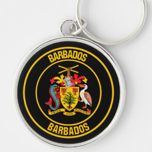 Barbados Round Emblem Sleutelhanger