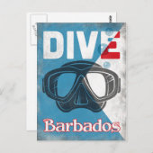 Barbados Scuba-duikmasker Briefkaart (Voorkant / Achterkant)
