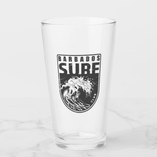 Barbados Surf Club Emblem Glas (Voorkant)