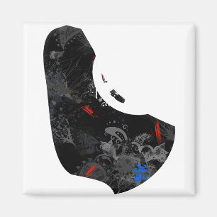 Barbados Trendy Peace Sign met Barbadiaanse kaart Magneet