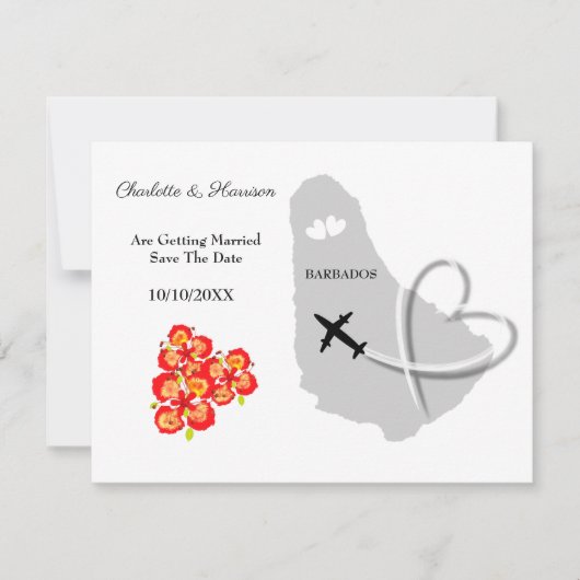 Barbados Trouwbestemming Save The Date (Voorkant)