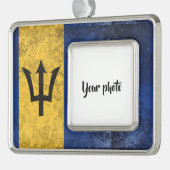 Barbados Verzilverd Kader Ornament (Links)