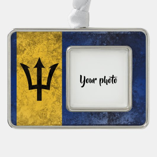 Barbados Verzilverd Kader Ornament (Voorkant)