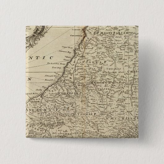 Barbados Vierkante Button 5,1 Cm (Voorkant)