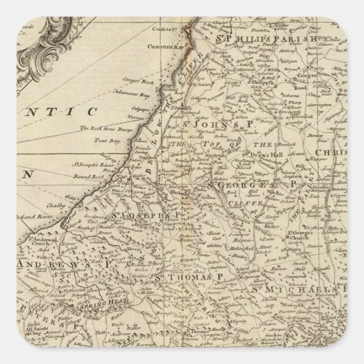 Barbados Vierkante Sticker (Voorkant)