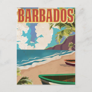 Barbados vintage reisposter briefkaart