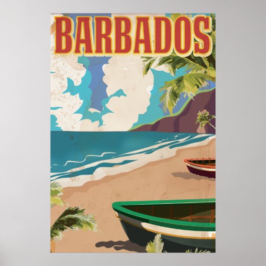 Barbados vintage reisposter poster (Voorkant)
