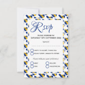 BARBADOS vlag aangepaste patriottische bruiloft RSVP Kaartje (Voorkant)