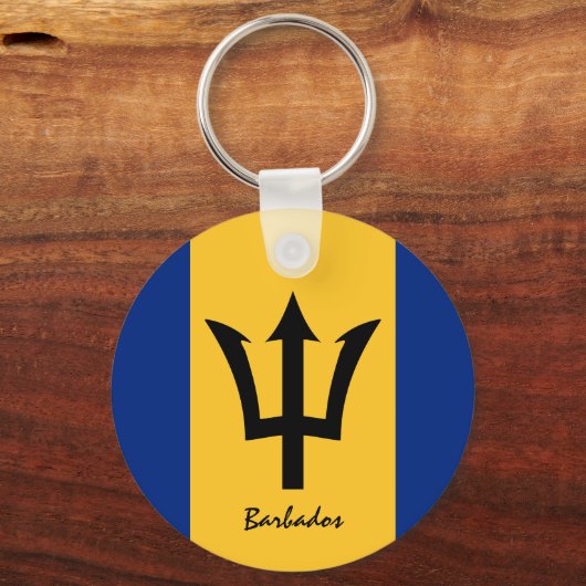 Barbados Vlag & Barbados vakantie, patriotten/spor Sleutelhanger (Voorkant)