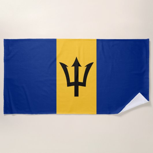 Barbados Vlag Beach Towel Strandlaken (Voorkant)