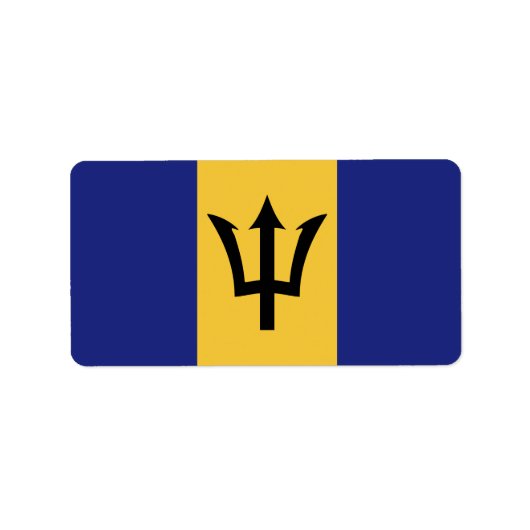 Barbados vlag etiket (Voorkant)