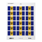 Barbados vlag etiket (Full Sheet)