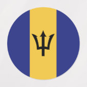 Barbados vlag labels (Design 2)