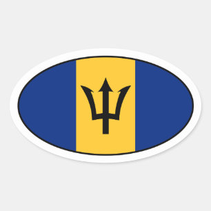Barbados Vlag Ovale Sticker
