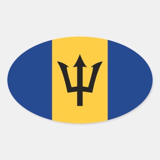 Barbados Vlag Ovale Sticker (Voorkant)