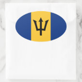 Barbados Vlag Ovale Sticker (Tas)