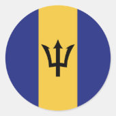Barbados vlag ronde sticker (Voorkant)