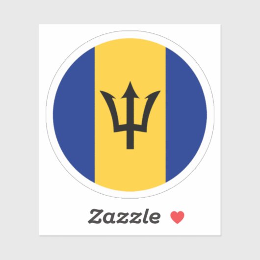 Barbados Vlag Ronde Sticker (Vel)