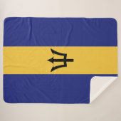 Barbados vlag sherpa deken (Voorkant (horizontaal))